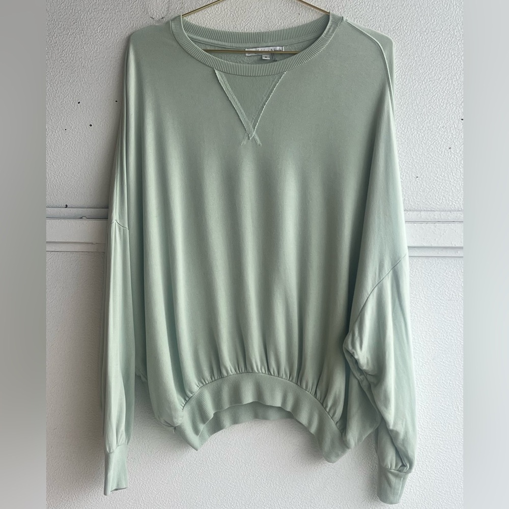 Young Fabulous & Broke Casual Oversized Pullover Sweatshirt Mint Green Women's S